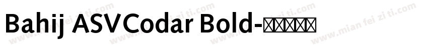Bahij ASVCodar Bold字体转换